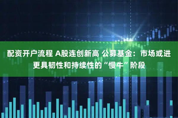 配资开户流程 A股连创新高 公募基金：市场或进更具韧性和持续性的“慢牛”阶段