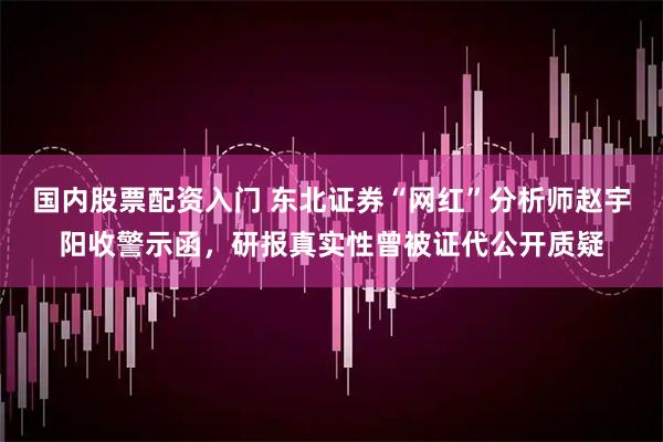 国内股票配资入门 东北证券“网红”分析师赵宇阳收警示函，研报真实性曾被证代公开质疑